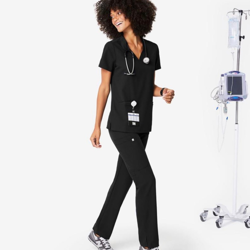 Figs Casma Black Top and Livingston Pant